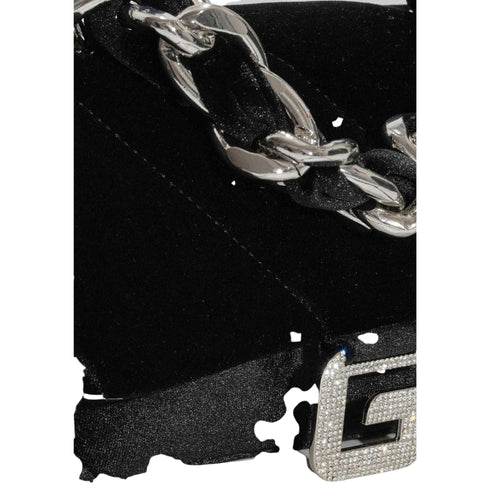 Borsa a tracolla in velluto strass Nero GAELLE- Francavilla Moda